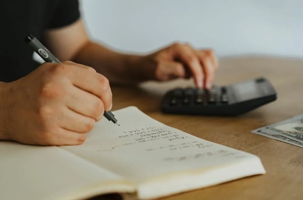 Accounting professional reviewing financial information