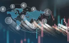 Map of the World with International Currency Symbols